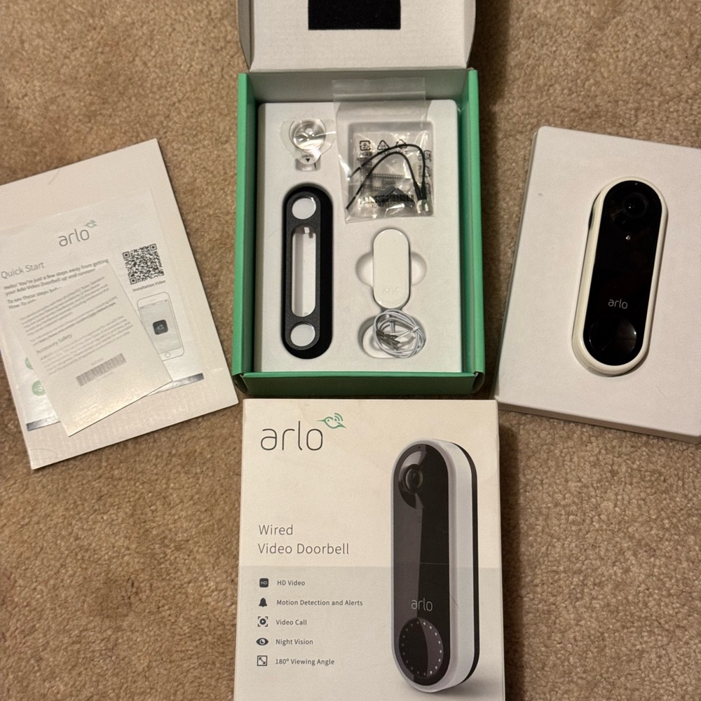 Arlo Wired Video Doorbell in Black and White